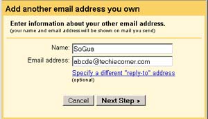 setup different from address in gmail