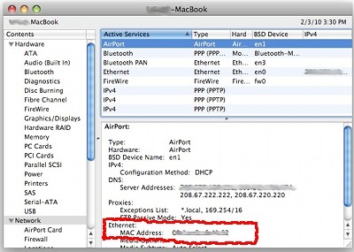 find your mac address