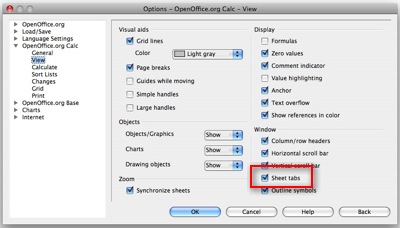 openoffice calc worksheet tab missing