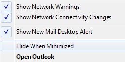 minimize outlook system tray