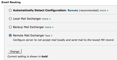 cpanel email routing, email routing