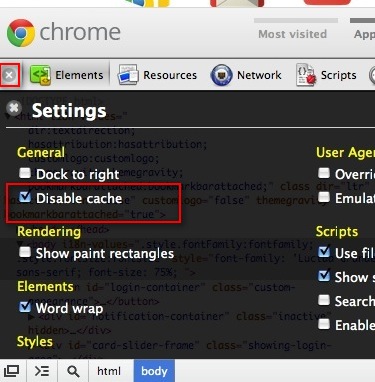 disable cache chrome, chrome disable cache