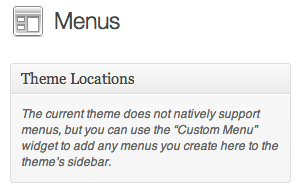 wordpress add native menu support, wordpress support native menu