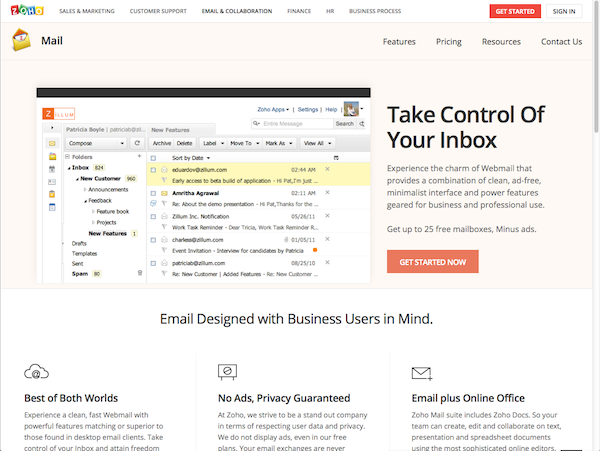 zoho mail preview