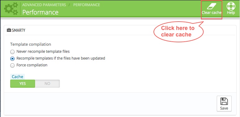 prestashop-clear-cache