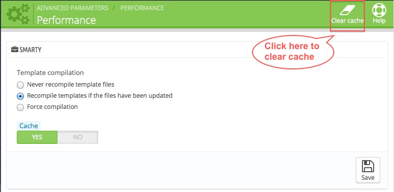 prestashop-clear-cache